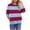 Blue 30, variant on Karymi Summer Tops for Women 2026 Two-Tone Wide Horizontal Stripe Crew Neck Sweatshirt, Long Sleeve Non-Hooded Pullover Top, Block Color Sweatshirt with Side Pockets Womens Tops