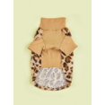 thumbnail image 3 of PETSIN Pet Plush Leopard Print Warm High Neck T-shirt In Brown, 3 of 5