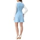 thumbnail image 3 of Vestidos con cuello de lazo para mujeres, vestido vintage de manga larga de los años 60, color azul claro M, 3 of 6