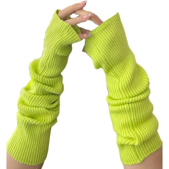 Kukuzhu Grunge Arm Sleeves for Women Arm Warmers Y2K Crochet Fingerless Gloves Harajuku Streetwear Y2K Preppy Accessories