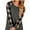 Khaki, variant on Women Round Neck Long Sleeve Splicing Plaid Top