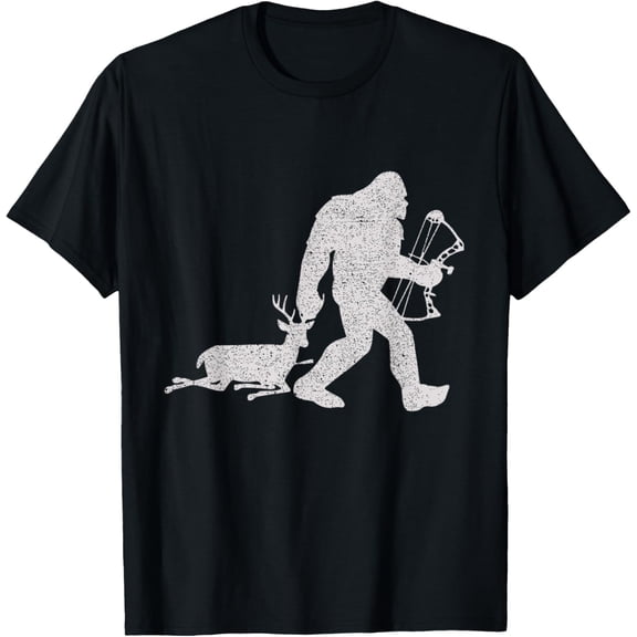 Bigfoot Bags a Deer Big Foot Deer Bow Hunting T-Shirt