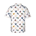 thumbnail image 4 of Xecao Various Rooster print Hawaiian shirt - a stylish short-sleeve button-down for men, perfect for casual beach and tropical outings., 4 of 9