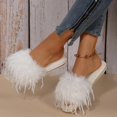 thumbnail image 6 of SCHUHLAND SCHUHLAND Women's Fashion Thicken Warm Faux Fur Slides, Open Toe Flat Heel Indoor/Outdoor Slippers, Soft Sole Winter/Autumn (36-41), 6 of 16