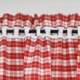 thumbnail image 3 of 80*120cm Juego de 2 cortinas opacas perforadas con 2 adornos de ventana a cuadros para interior de dormitorio, rojo, alto/ancho, 120/80cm, 3 of 4