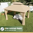 thumbnail image 2 of AOXUN Outdoor Gazebo for Patio 10x12, Metal Frame Canopy with Double Roofs, Heavy Duty Party Tent and Shelter with Mosquito Netting and Privacy Screen for Backyard, Lawn, Garden,Deck (Beige), 2 of 8