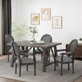 thumbnail image 2 of Noble House Huller Indoor French Fabric Upholstered Dining Chair, Set of 4, Gray, 2 of 9