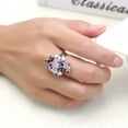 thumbnail image 3 of K-KED Women Fashion Flower Cubic Zircon Wedding Delicate Jewelry 925 Silver Filled Ring Sz 6-10-9, 3 of 6