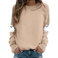 thumbnail image 2 of Spooky Season Halloween Sweatshirts for Women 2025 Cute Ghost Graphic Long Sleeve Crewneck Sweatshirt Pullover Tops, 2 of 6