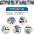 thumbnail image 2 of SOOSI 500 Pieces 25mm Thank You For My Little Business Stickers Paper Thank You Label Sticker Rainbow Silver Roll Adhesive Labels, 2 of 8
