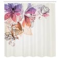 thumbnail image 3 of Ambesonne Flowers Shower Curtain, Buds Leaf Themed Print Art, 69"Wx70"L, Purple Pink Peach, 3 of 5