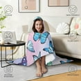 thumbnail image 4 of Wearable Blanket,Colorful Butterfly Pastel Pattern Hooded Wearable Flannel Blanket for Adults & Teens,Winter Poncho Shawl Wrap Cape Cozy Anti-Pill,50"x60", 4 of 5