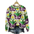 thumbnail image 6 of Craaazy Women's Mardi Gras Shirts Round-neck Casual Long-sleeved Sweatshirt Holiday Party Costumes Graphic Carnival Top Gifts, 6 of 6