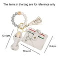 thumbnail image 2 of pu card pack fringe silicone hand string bracelet key ring-style1, 2 of 5