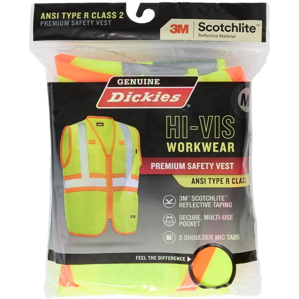 Genuine Dickies Hi-Vis Synthetic Work Vest, 3M Scotchlite