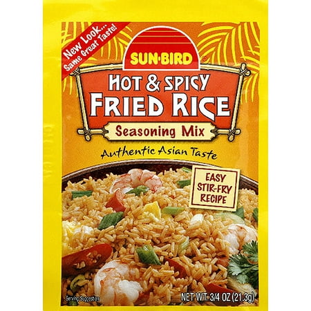 Sun-Bird Hot & Spicy Fried Rice Seasoning Mix, 0.75 oz, (Pack of
