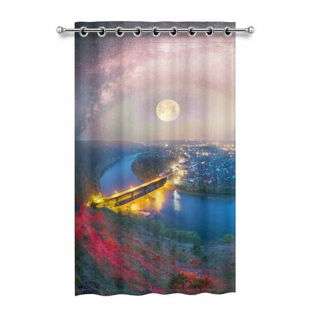 MKHERT Zaleshiki Town Blackout Window Curtain Drapes Bedroom Living Room Kitchen Curtains 52x84 (The Blackout The Best In Town)