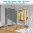 thumbnail image 2 of VIPEK R3C Plus Garment Rack with Cover Rolling Clothes Rack with Locking Wheels, White Closet Rack with Gray Cover, 2 of 8