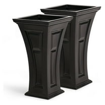 Exlonjet Planter (2-Pack) Outdoor Planter, Tall, Black