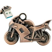 EcooDisk 64GB USB 3.0 Flash Drive Metal Motocycle Shape Thumb Drive High Speed Zip Drive, Cool Pen Drive Fun Memory