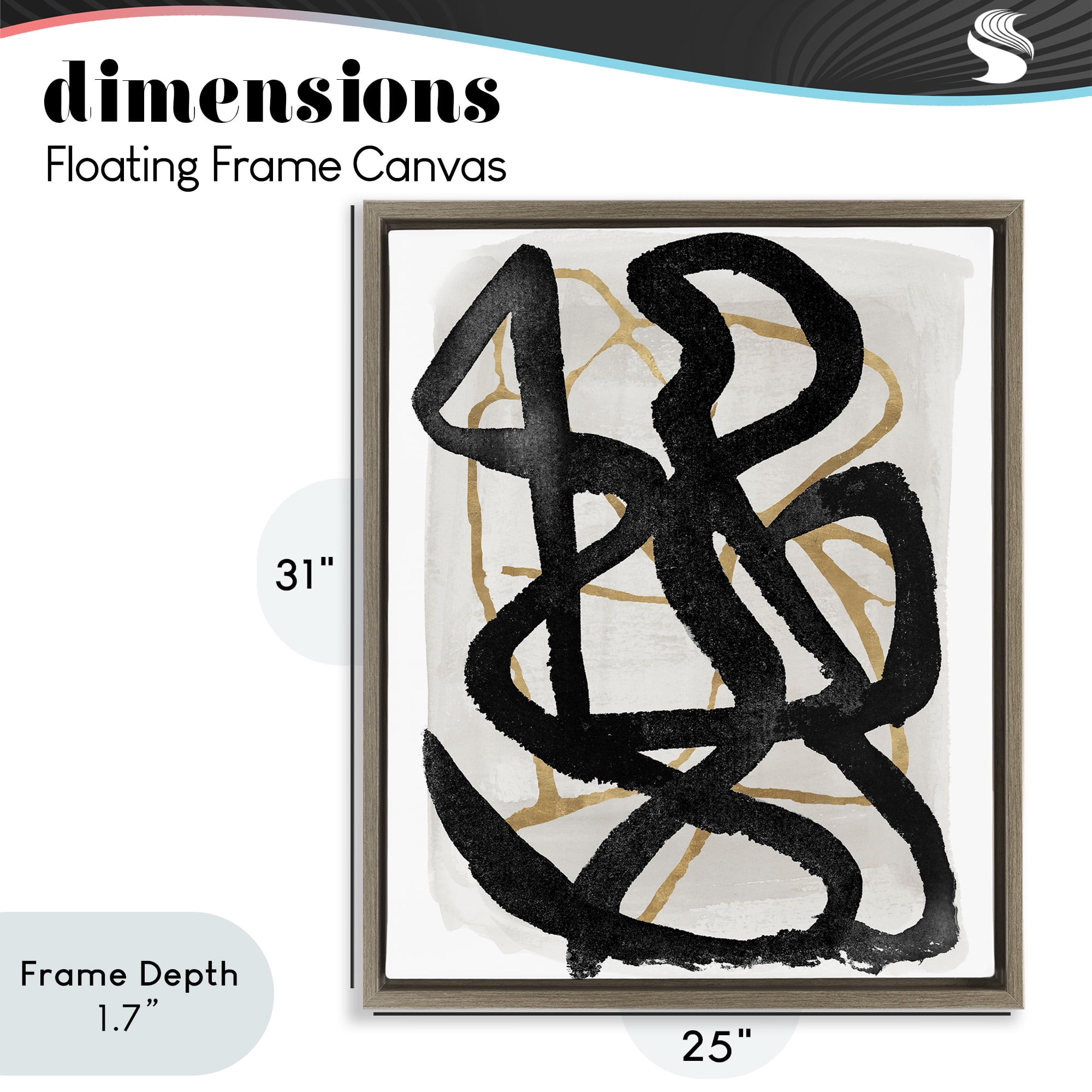Stupell Industries Hindsight Black & Beige Brown Framed Floater Canvas Wall Art, design by Lucille Price