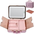 thumbnail image 1 of Faquenc Travel Makeup Case with LED Lighted Mirror 12 Inch Portable Makeup Box Organizer Adjustable Brightness in 3 Colors Cosmetic Storage Case with Dividers Hard Alumi, 1 of 8