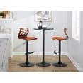 thumbnail image 3 of Folia Adjustable Bar Stool, Black Bar Stools, Bar Chairs, Swivel Bar Stools, Bar Stools Set of 2, Bar Stools for Kitchen Counter (Walnut Wood, Orange Fabric), 3 of 6