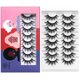 thumbnail image 1 of Pestañas Dysilk de aspecto natural - 8 pares de pestañas 5D de 17 mm - Paquete de pestañas de visón esponjosas, suaves, reutilizables, estilo ojo de gato, 1 of 1