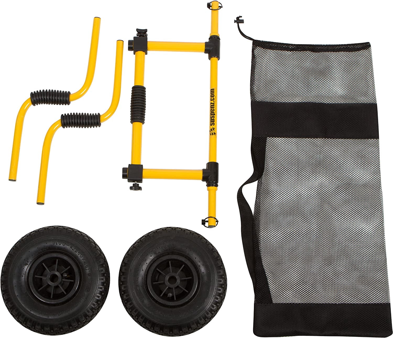Suspenz Kayak Cart Trolley, Sit on Top SOT Adjustable Transport Carrier, Airless Wheels, 150lb Capacity
