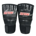 thumbnail image 2 of Kiplyki Half Mitts Gloves Flexibility PU for MMA Training, Black, 2 of 6