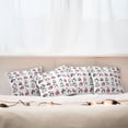 thumbnail image 7 of Ambesonne Winter Throw Pillow Cover 4 Pack, Penguins Merry Xmas, 20", Dark Coral White Black, 7 of 7