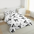 thumbnail image 3 of Homewish Black Bowknot Bowtie Full Size Comforter Sets for Girls, Princess Bow Knot Bedding Comforter Set, Black White Bedding Sets, Ultra Soft Home Decor, 3 of 8