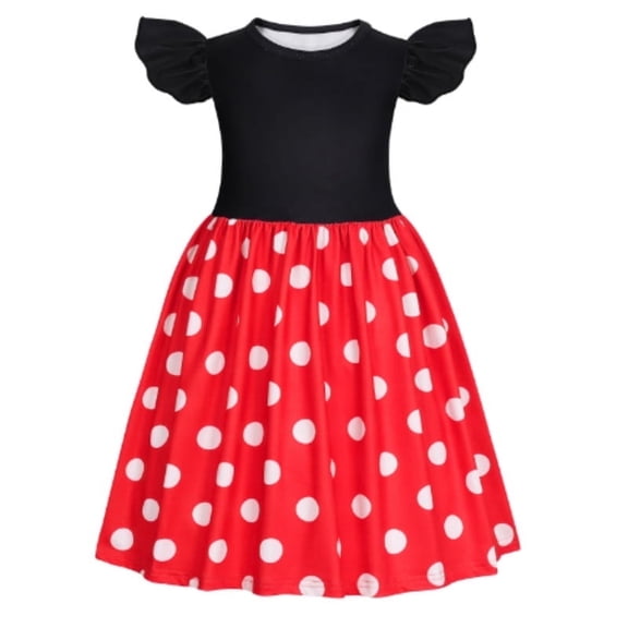 Benylion Toddler Girls Red Polka Dot Dresses Birthday Party Fancy Dress Up Costume for 7-8 Years