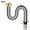40cm, variant on Kitchen Sewer Pipe Flexible Stainless Steel Bathroom Basin Strainer Sink Hose 40/60Cm Washbasin Sink Siphon Waste Drain Flexible