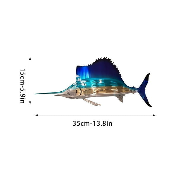 Sailfish Metal Wrought Iron Silhouette Crafts Interior Wall Decoration