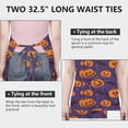 thumbnail image 6 of Halloween Pumpkins and Bats on Purple Apron-Garden Aprons for Women with Pockets-Cotton Linen Waterproof Kitchen Cooking Gardening Aprons Adjustable for Kitchen,Cooking,BBQ and Salon 32"x27", 6 of 7