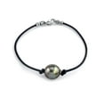 thumbnail image 1 of 12mm Tahitian Baroque Cultured Pearl Leather Bracelet, 1 of 6