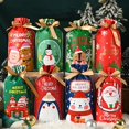 thumbnail image 2 of Bolsa de regalo de Papá Noel para Navidad, 10 piezas, copo de nieve, crujiente, con cordón, decoraciones navideñas para Año Nuevo, 2024, 2 of 4