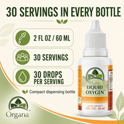 Organa Liquid Oxygen Drops Supplement, 2 Ounce, 100% Natural, Premium & Stabilized