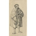 thumbnail image 2 of Niklaus Manuel 11x18 Black Ornate Wood Framed Double Matted Museum Art Print Titled - Bern Burger (1519-20), 2 of 5