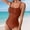 Brown, variant on Swimsuit for Women One Piece High Waisted Bathing Suit Womens Swim One Piece Push up Swimwear Bandeau Bathing Suits Crinkle Swimsuit Sport Swimsuits for Women Womens Swim Purple M