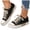 Black, variant on Low Top Fashion Sneakers for Women Girls Platform Canvas Tennis Walking Shoes White Casual Flats