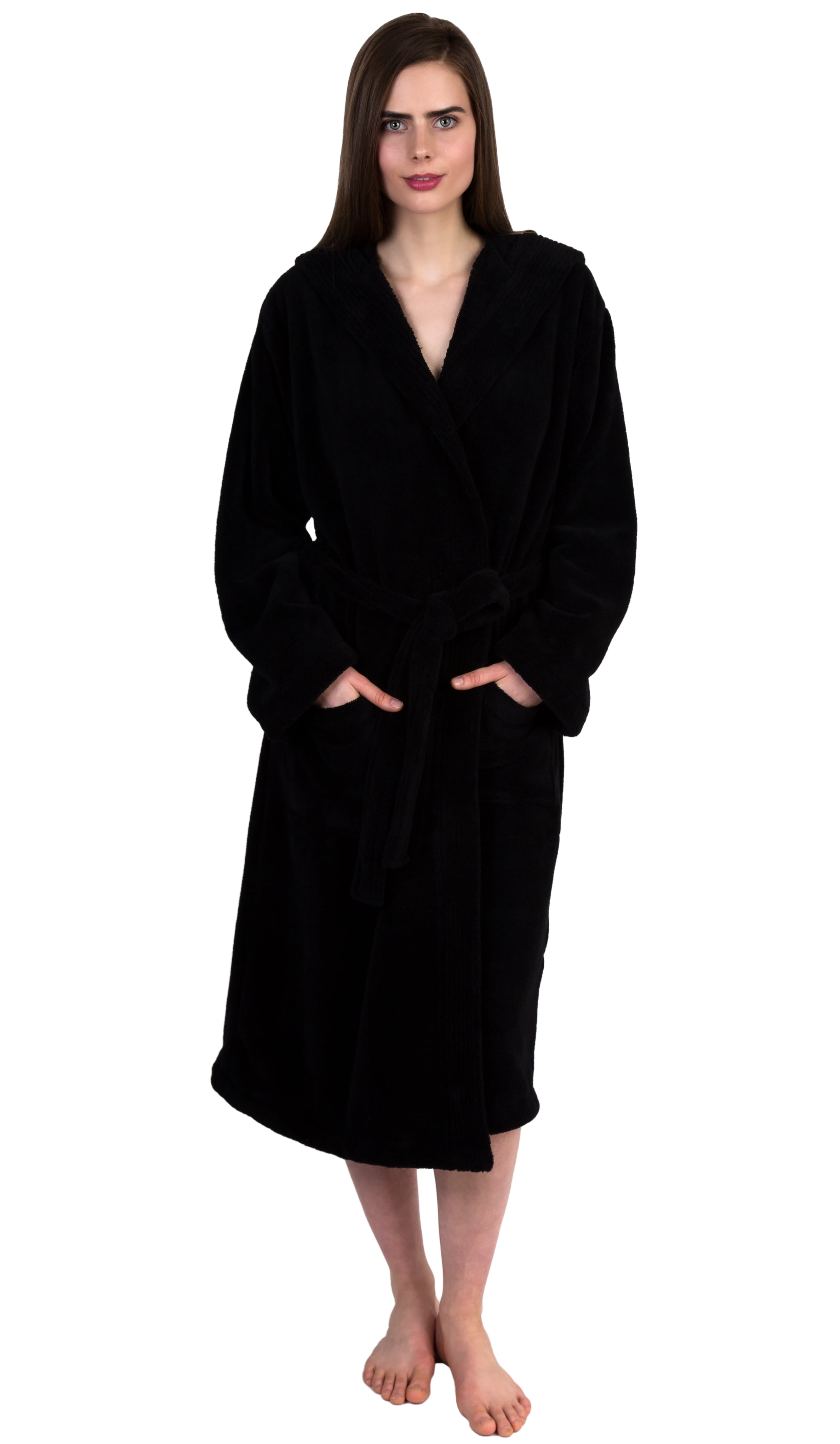 TowelSelections TowelSelections Women's Robe, Plush Fleece Hooded Spa