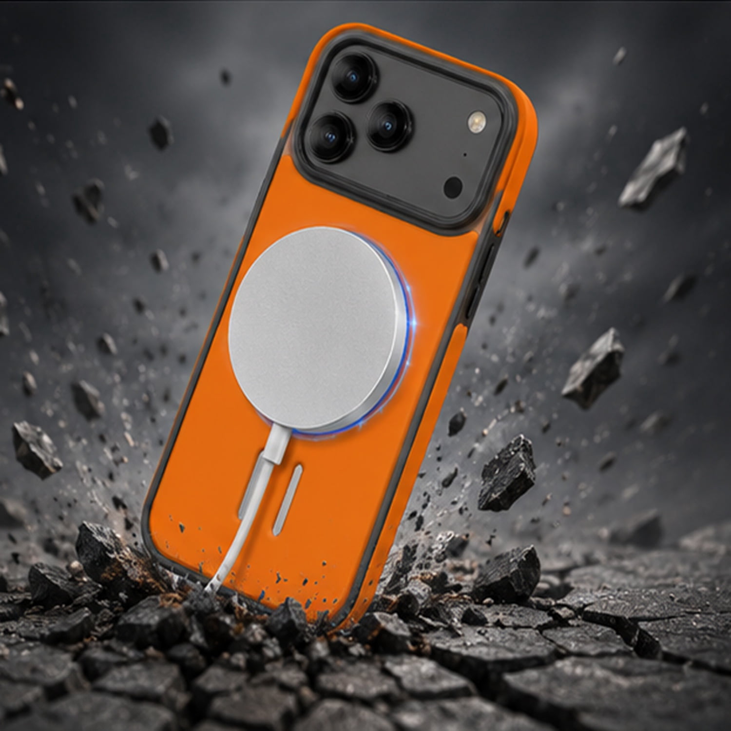 Ultra-Protective Full Coverage Leather Style Case for iPhone 17 Pro Max - Orange