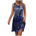 thumbnail image 2 of SMihono Robe Bohème d'Été pour Femmes Grande Taille Robe Débardeur Décontractée Sans Manches de Printemps/été pour Femmes Robe Ample à Col Rond, 2 of 6
