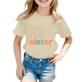 thumbnail image 2 of ibiyuan Big Sister Shirts for Toddler Girls Promoted To Big Sis Embroidered T-Shirt Pregnancy Announcement Short Sleeve Clothes Toddler Girl Shirts 4t Big Sister Gift Basic Tee Toddler Girl Tops 5t, 2 of 5