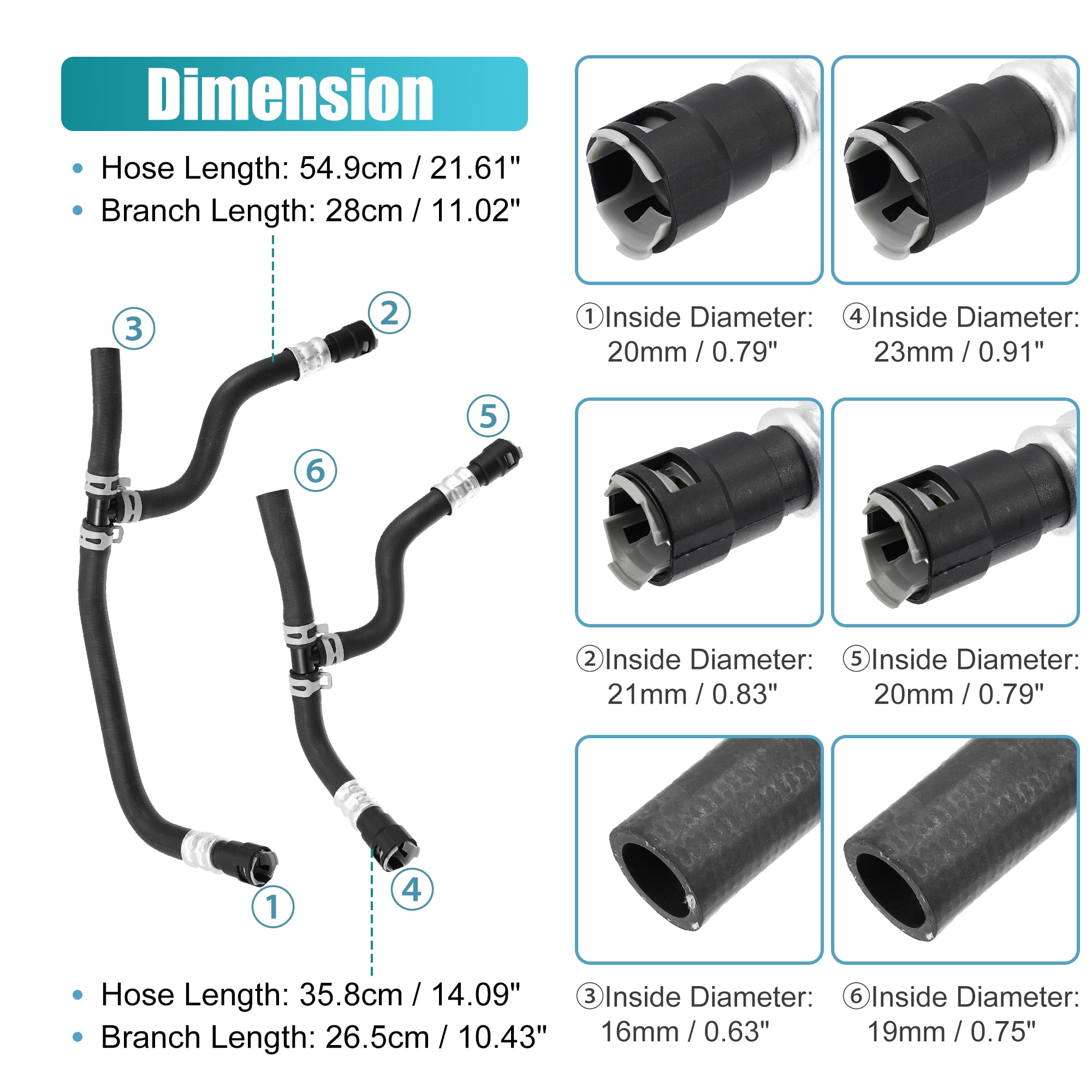 Unique Bargains HVAC Heater Supply And Return Hose for Buick for Enclave for Chevrolet