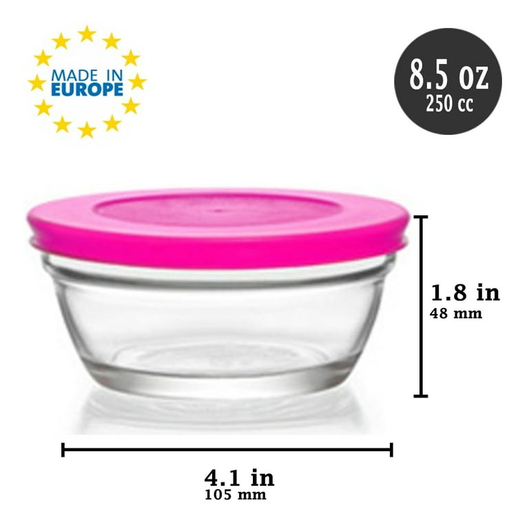 Lav Fresco 3-Piece Glass Food Storage Containers Set with Pink Locking Lids