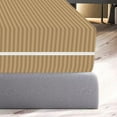 thumbnail image 6 of 100% Egyptian Cotton L Shape Zipper Mattress Cover, 800 TC, 12 Inch Deep Pocket Olympic Queen Size (66x80), Stripe Taupe, 6 of 6