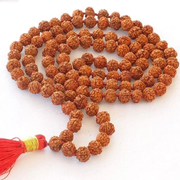 Meditation (Japa) Rudraksha Mala with 108   1 Beads (8-9 mm Sized Beads)
